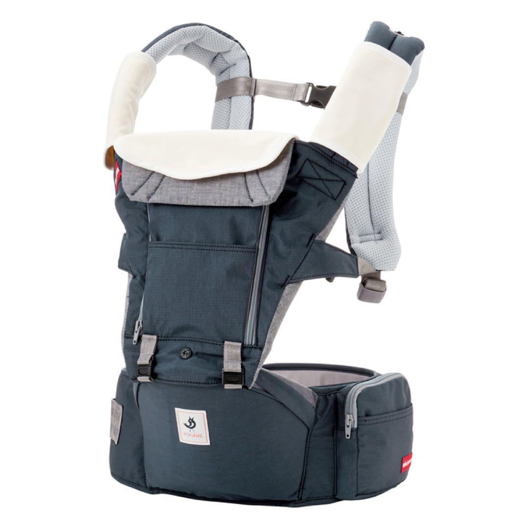【新品未使用】ミキハウス x ポグネー ベビーキャリア チャコールグレー