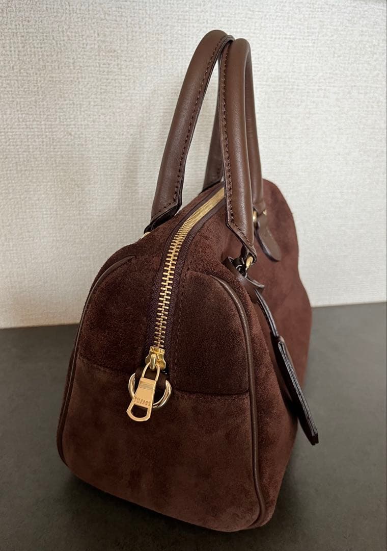 russet ラシット スエード2WAYミニボストンバッグ ダークブラウン
