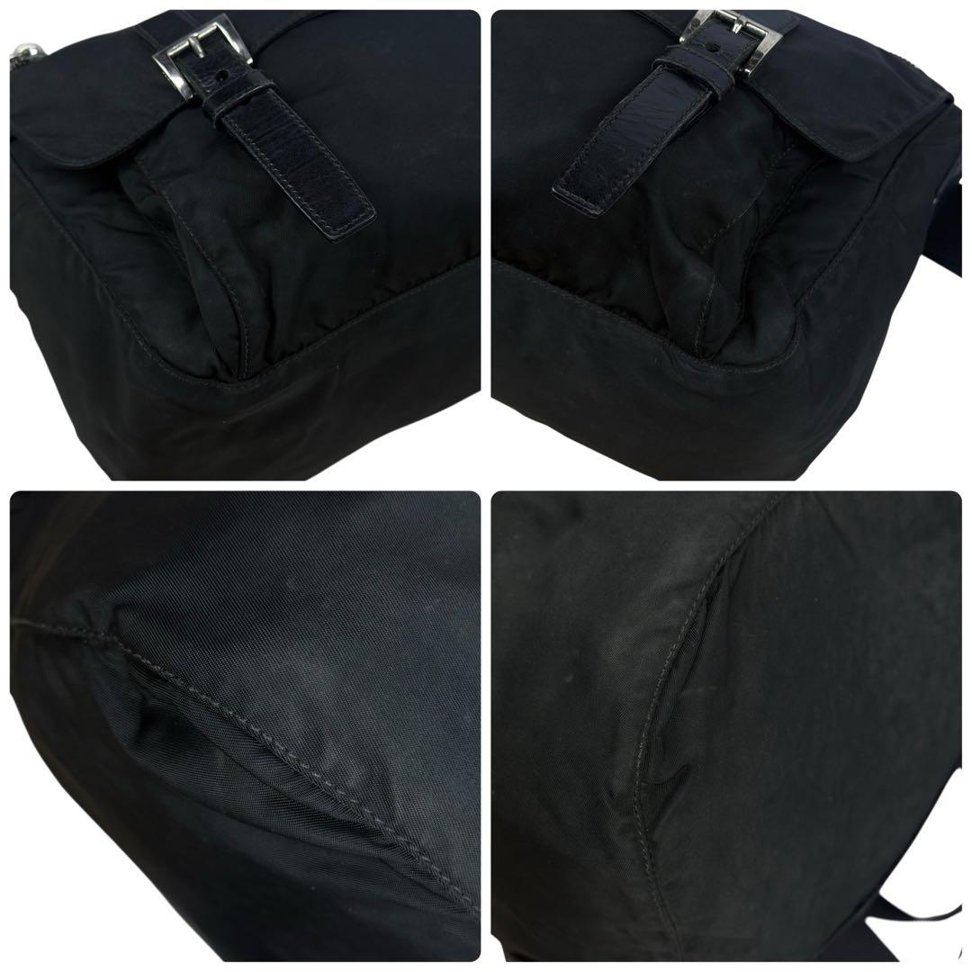 PRADA プラダ メッセンジャーバッグ ベルト ナイロン 三角ロゴ 黒 白タグ