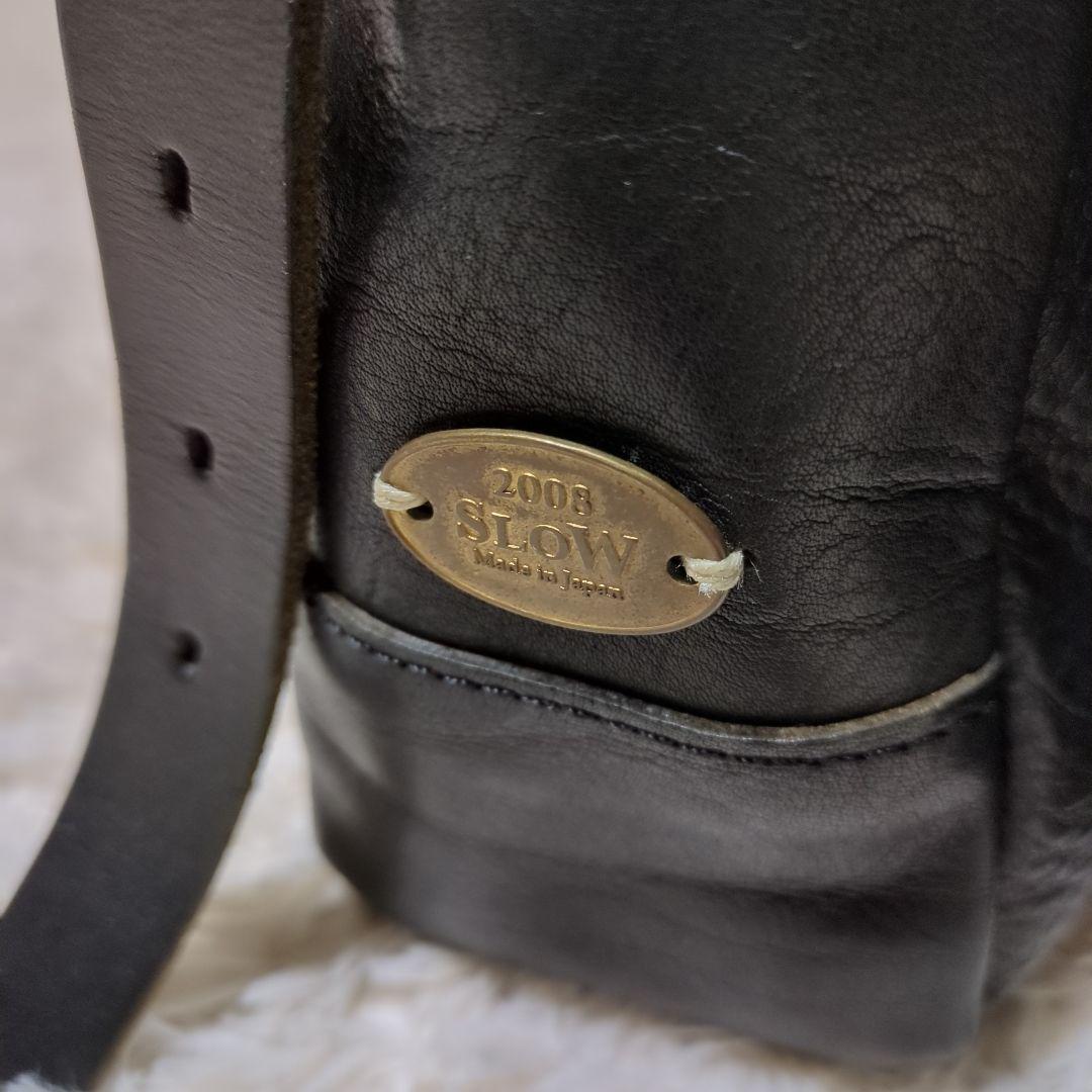 美品！SLOW　レザーショルダーバッグ　メッセンジャーバッグ　ブラック