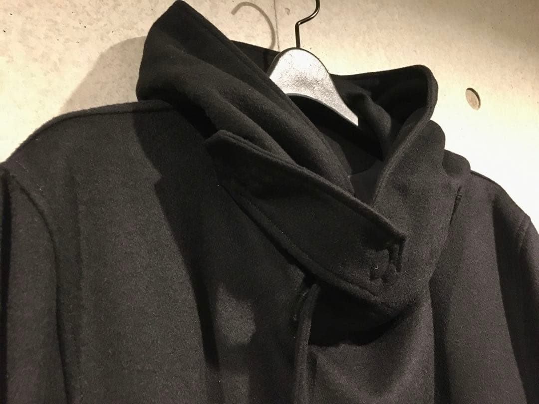 Yohji Yamamoto POUR HOMME 黒フード付コート