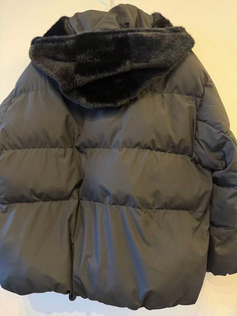 Arpege story ファーフード付きMINOTECH中綿コート ブラック