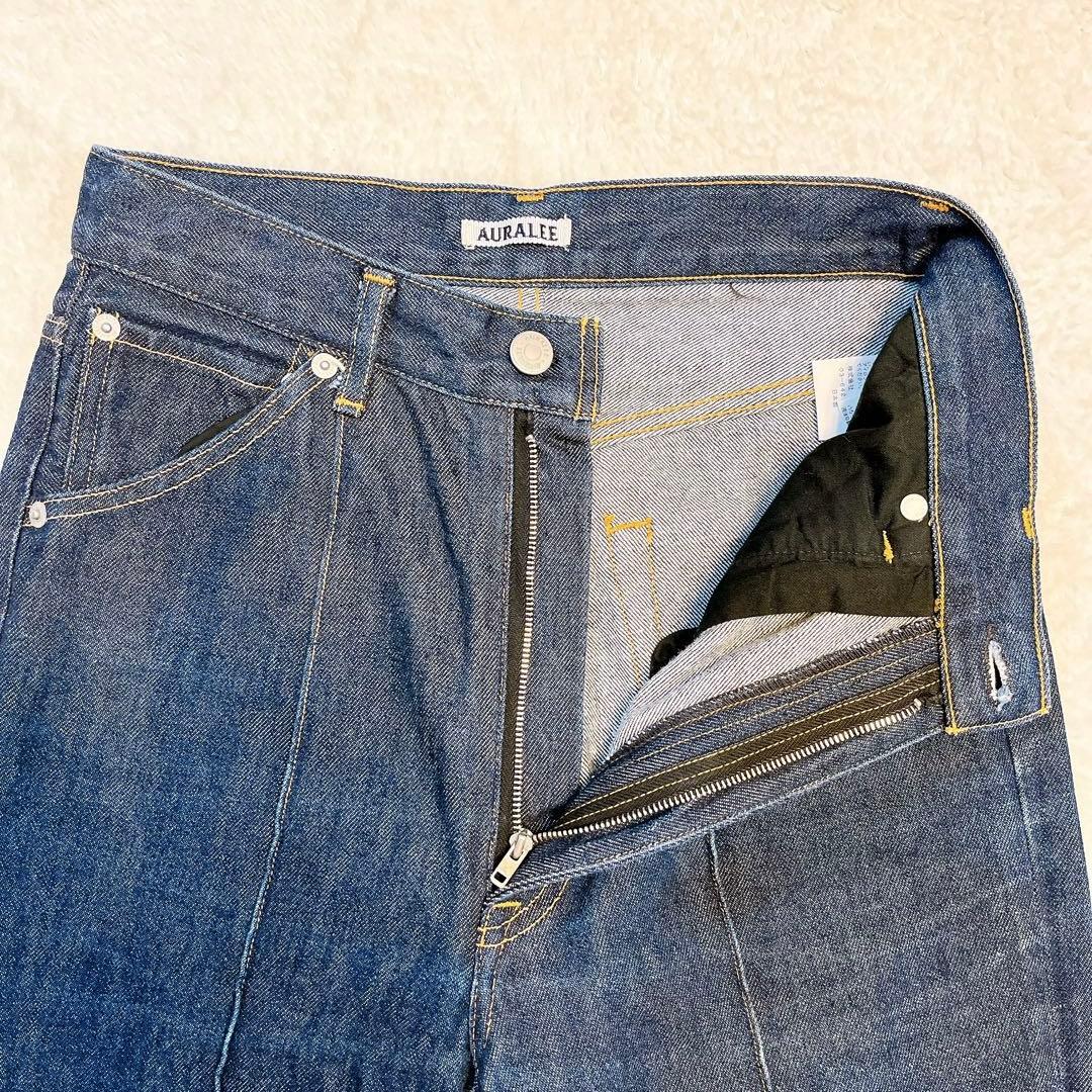オーラリーAURALEEインディゴ　ストレートデニム