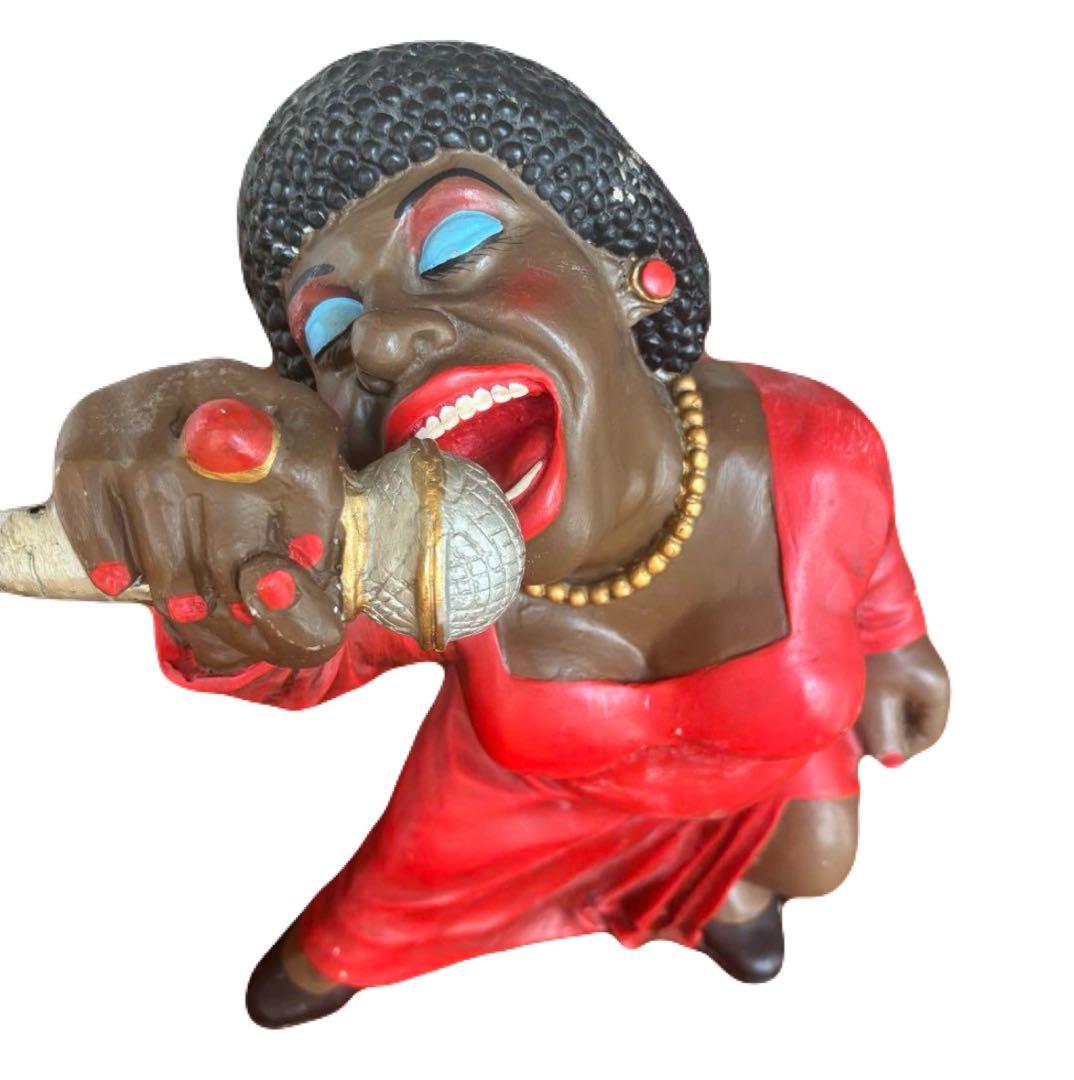 【レア】ヴィンテージ　黒人ジャズシンガー置物40cm前後