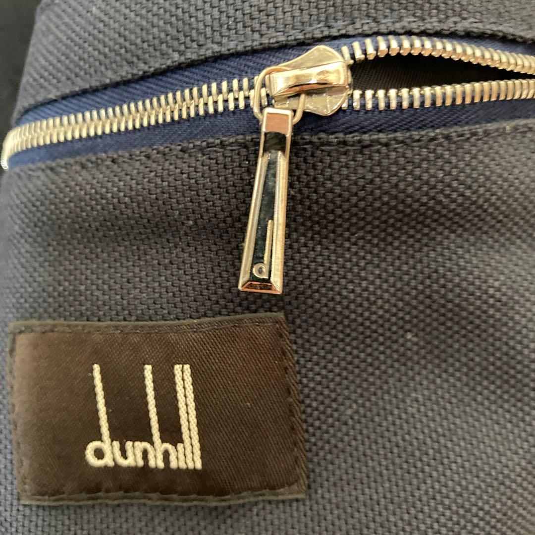 dunhill ネイビー　黒羊革トリム　ライダース　ドライビングジャケット　M