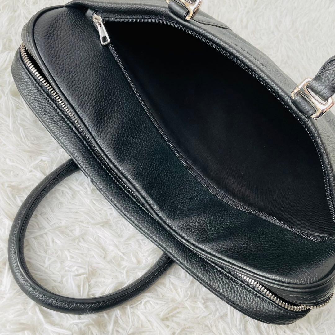 【現行近】BALLY MALESO 2WAY ブリーフケース シボ革　ブラック