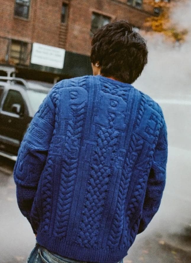 Supreme Appliqué Cable Knit Sweater XL