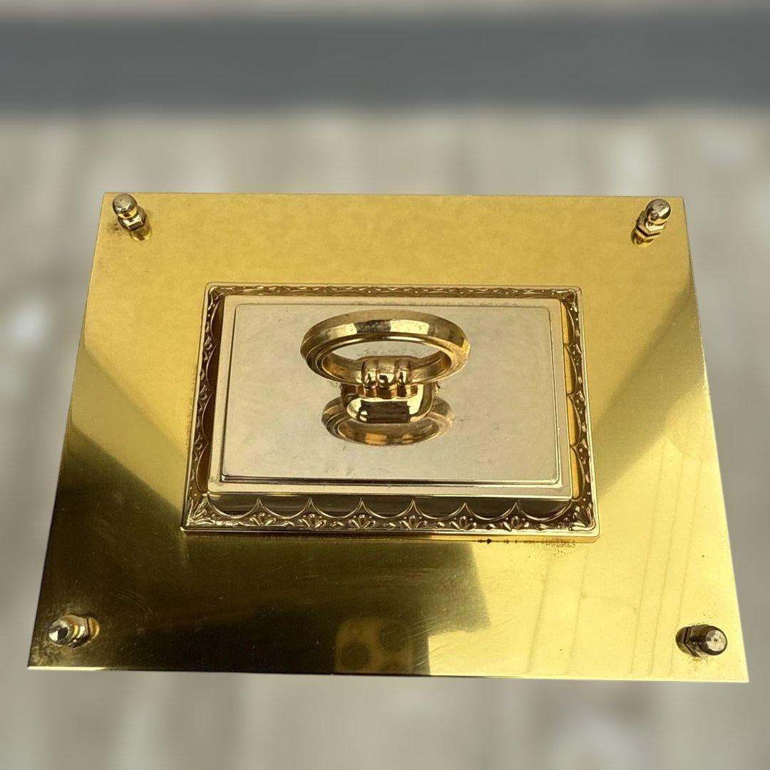 Master 400-Day 置時計 ガラス製 金色　ゼンマイ巻き式　レトロ