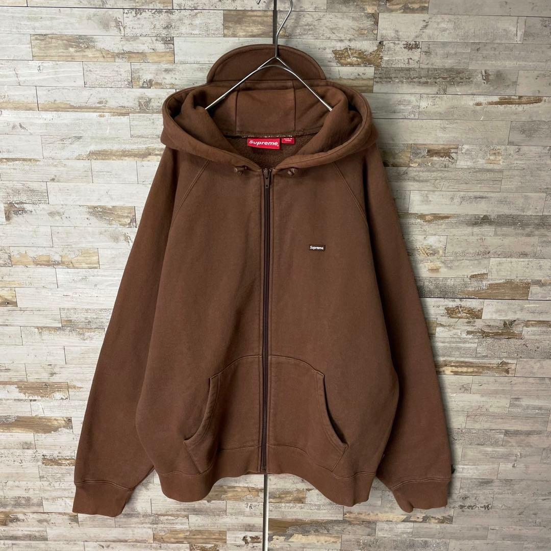 3142U【希少モデル】シュプリーム☆スモールボックスロゴ フードロゴ パーカー