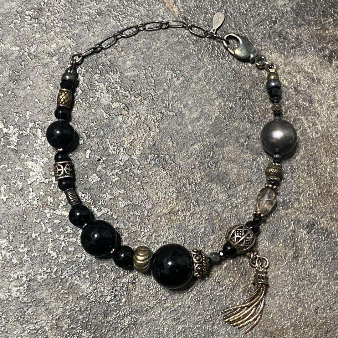 新品 完売品 HYDE着 gunda パール オニキス ビーズ ブレスレット