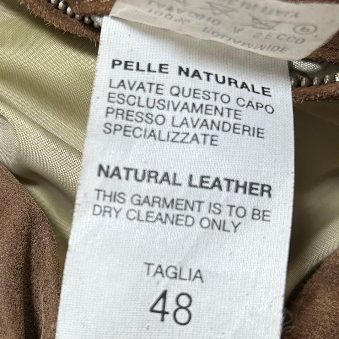 90s イタリア製 ベロア レザー シングルライダース スポーツジャケット