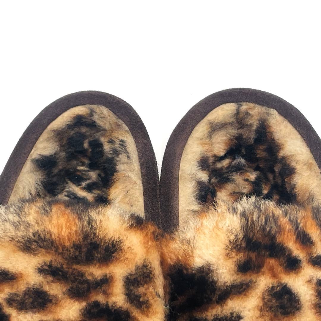 最終価格 別注 EMU エミュ レオパード ファー モカシン スリッポン