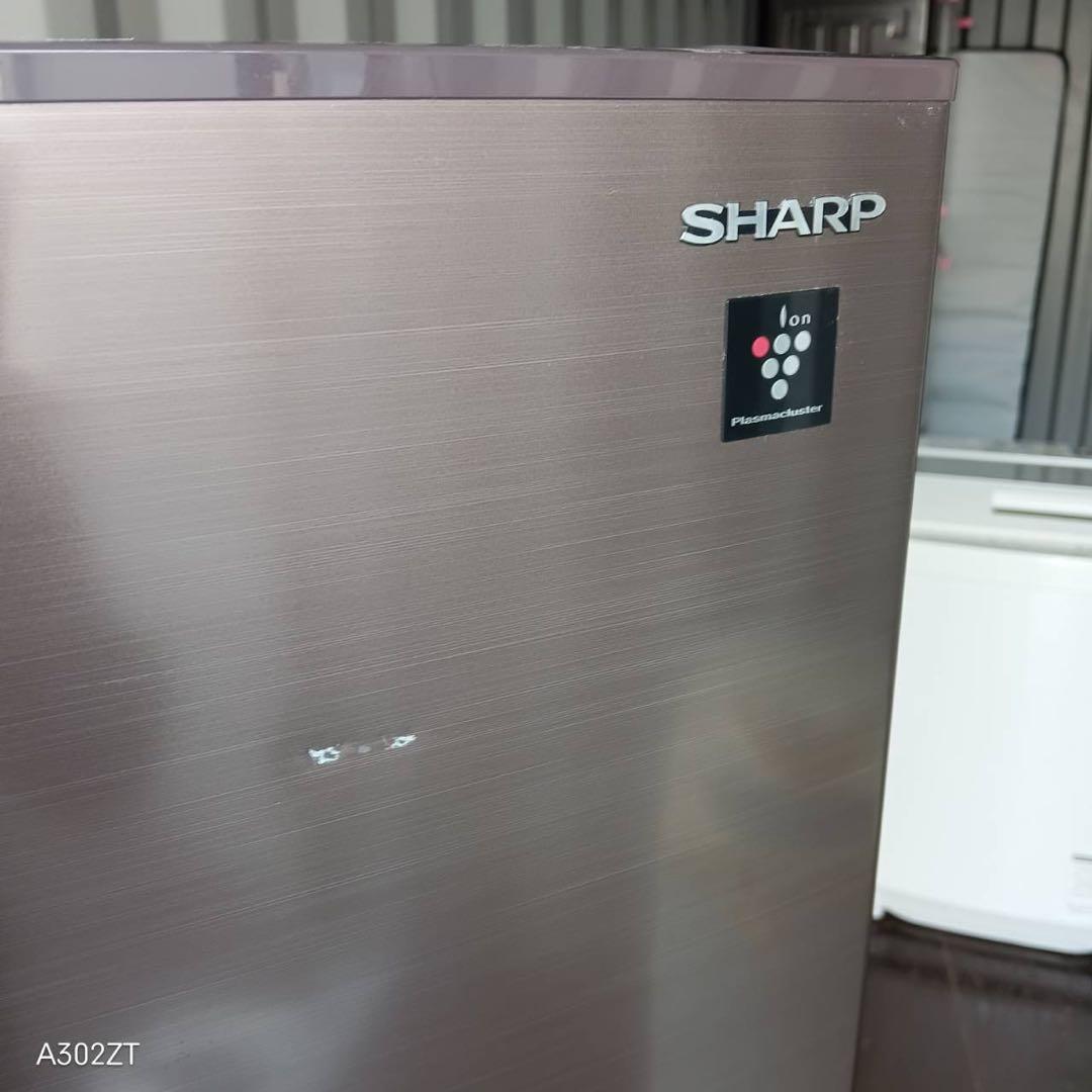 A302★2019年製★シャープ　冷蔵庫　大型　ブラウン茶色　プラズマクラスター