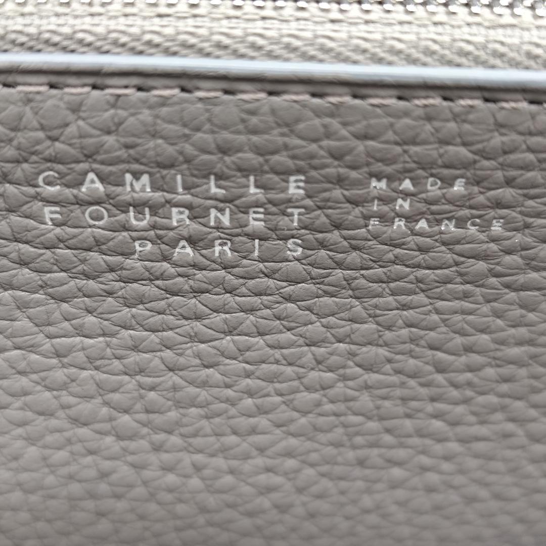 現行極美品！カミーユフォルネトリヨンレザーラウンドファスナー長財布 トープグレー