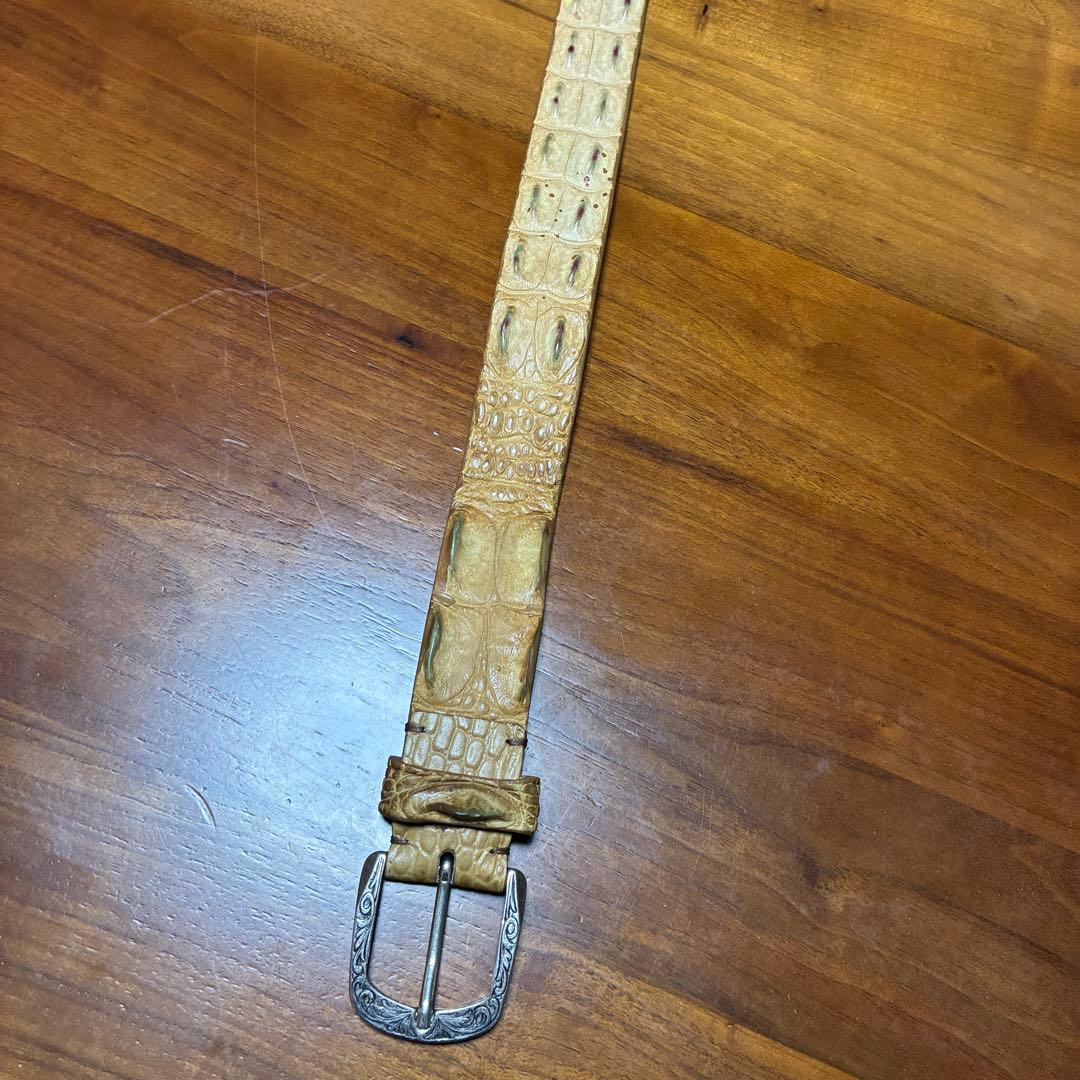 【新品未使用】 post&co リアルクロコダイルレザーベルト