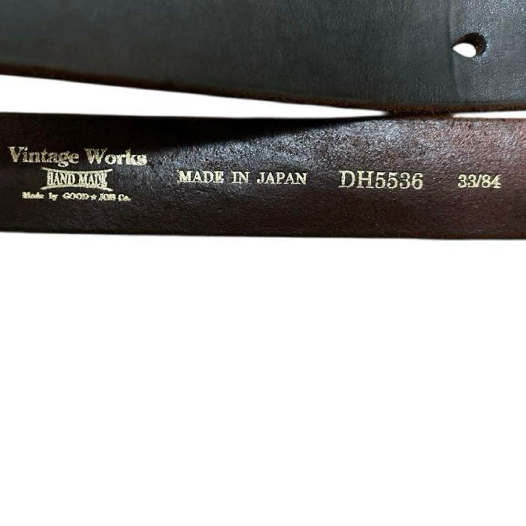 【美品】Vintage Works DH5536 33/84 レザーベルト 茶芯