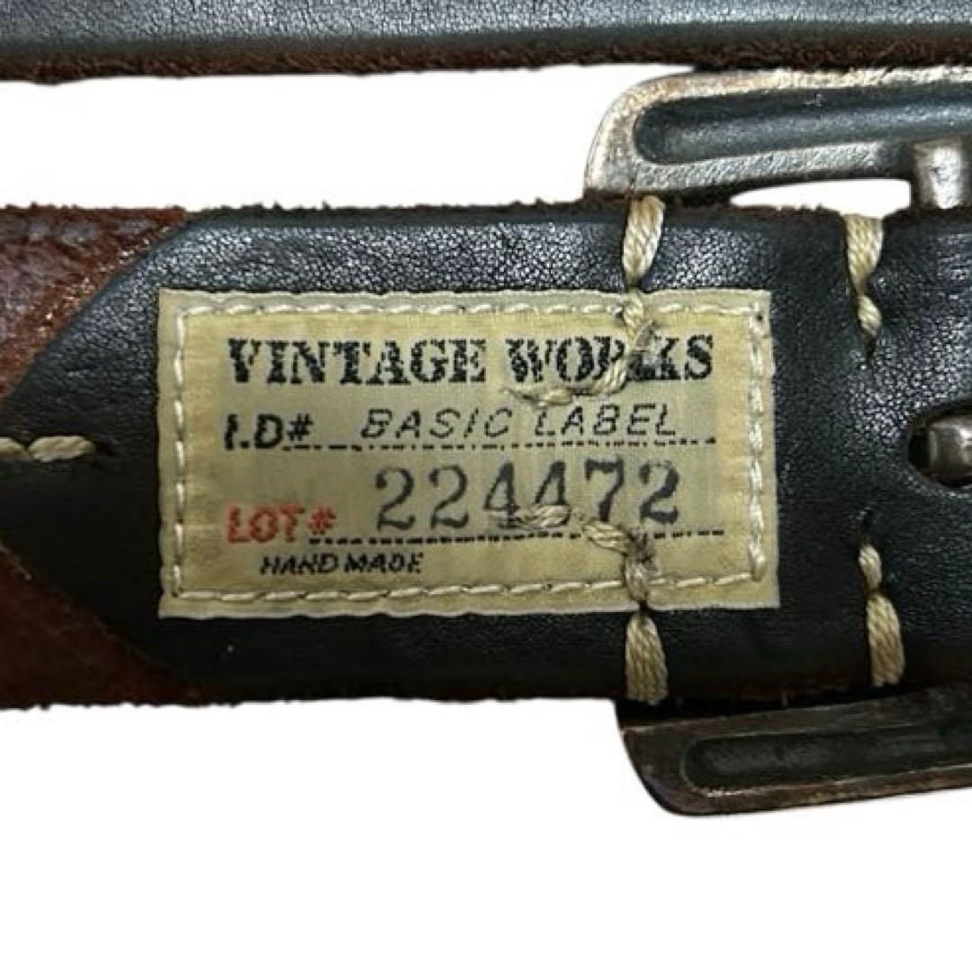 【美品】Vintage Works DH5536 33/84 レザーベルト 茶芯