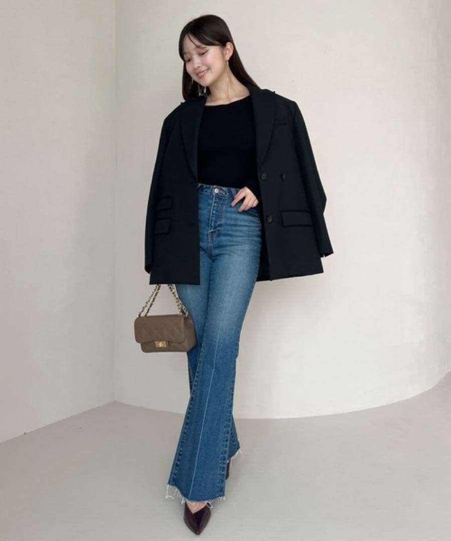 【めるる】Semi flare denim/セミフレアデニム