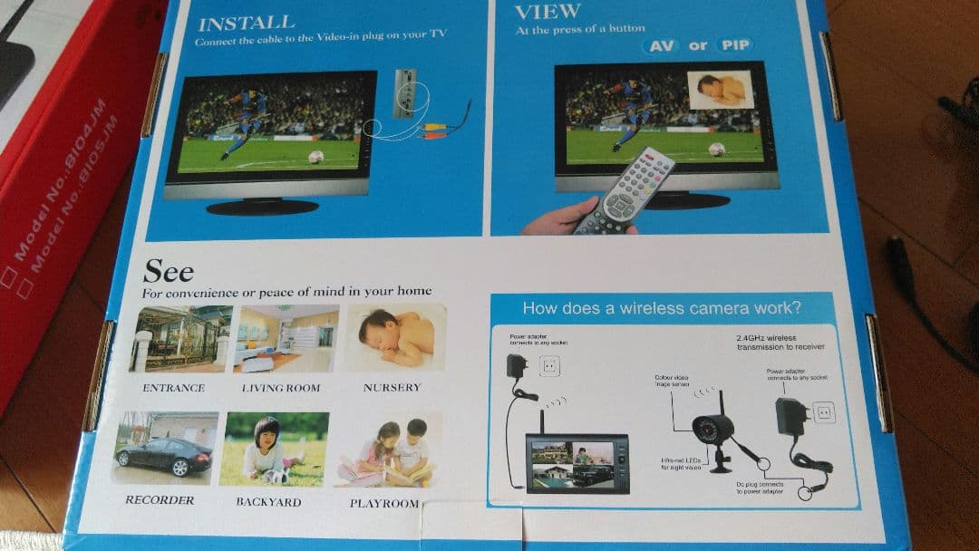 まとめて 2.4GHzデジタル信号式 モニター ワイヤレス 防犯カメラ セット