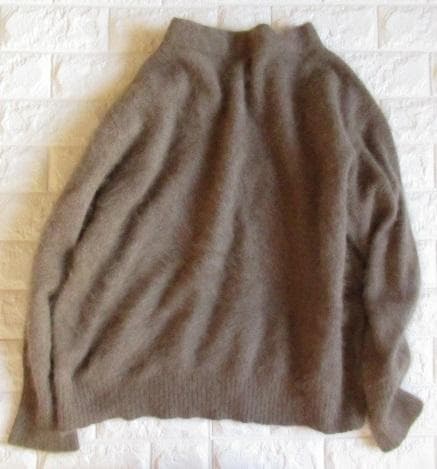 RIVE DROITE リヴドロワ 上質 ラクーン ボトルネック起毛ニット モカ