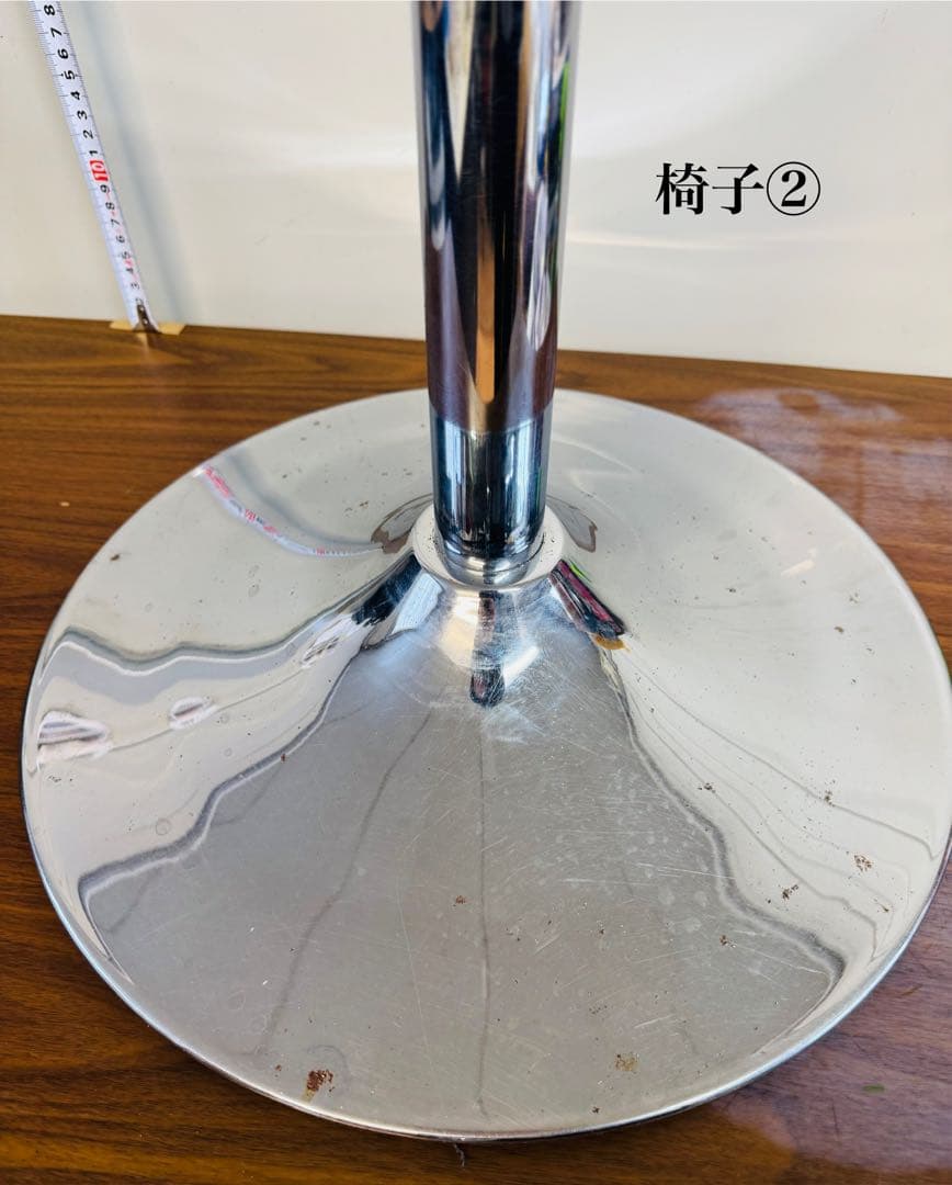 赤ベルベット カウンターチェア 2脚セット おしゃれ 固定式