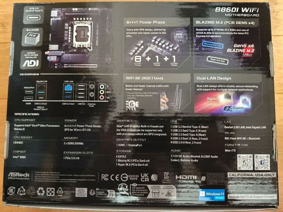 ASRock B860I WiFi マザーボード