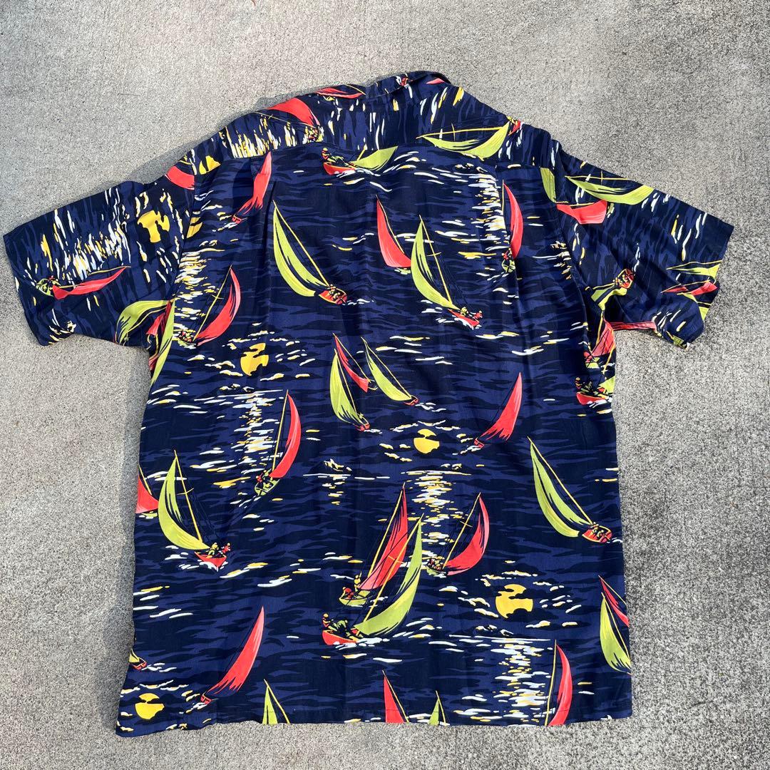 Lサイズ ポロ ラルフローレン ハワイアンシャツ アロハシャツ ヨット 90’s