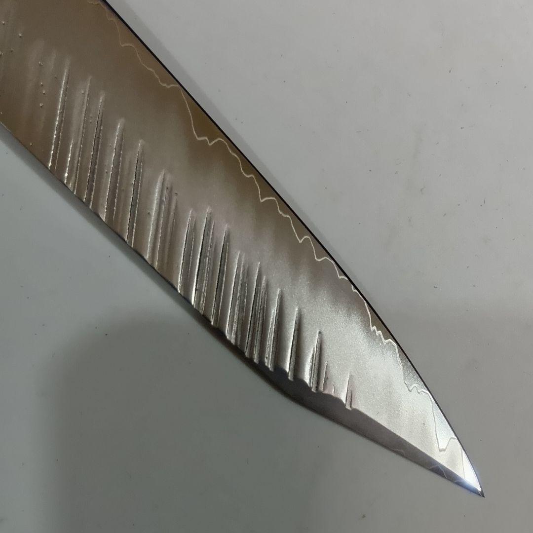 鬼反り切付型 V金10号 9層クラッド鋼 筋引 包丁 22cm 黒檀八角柄