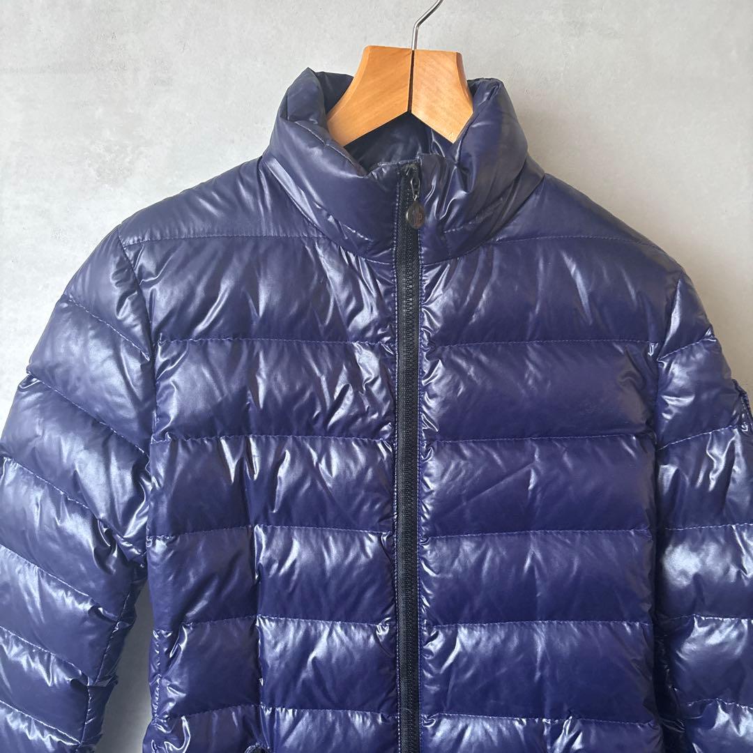 ネイビー キルティング ロングダウンジャケット