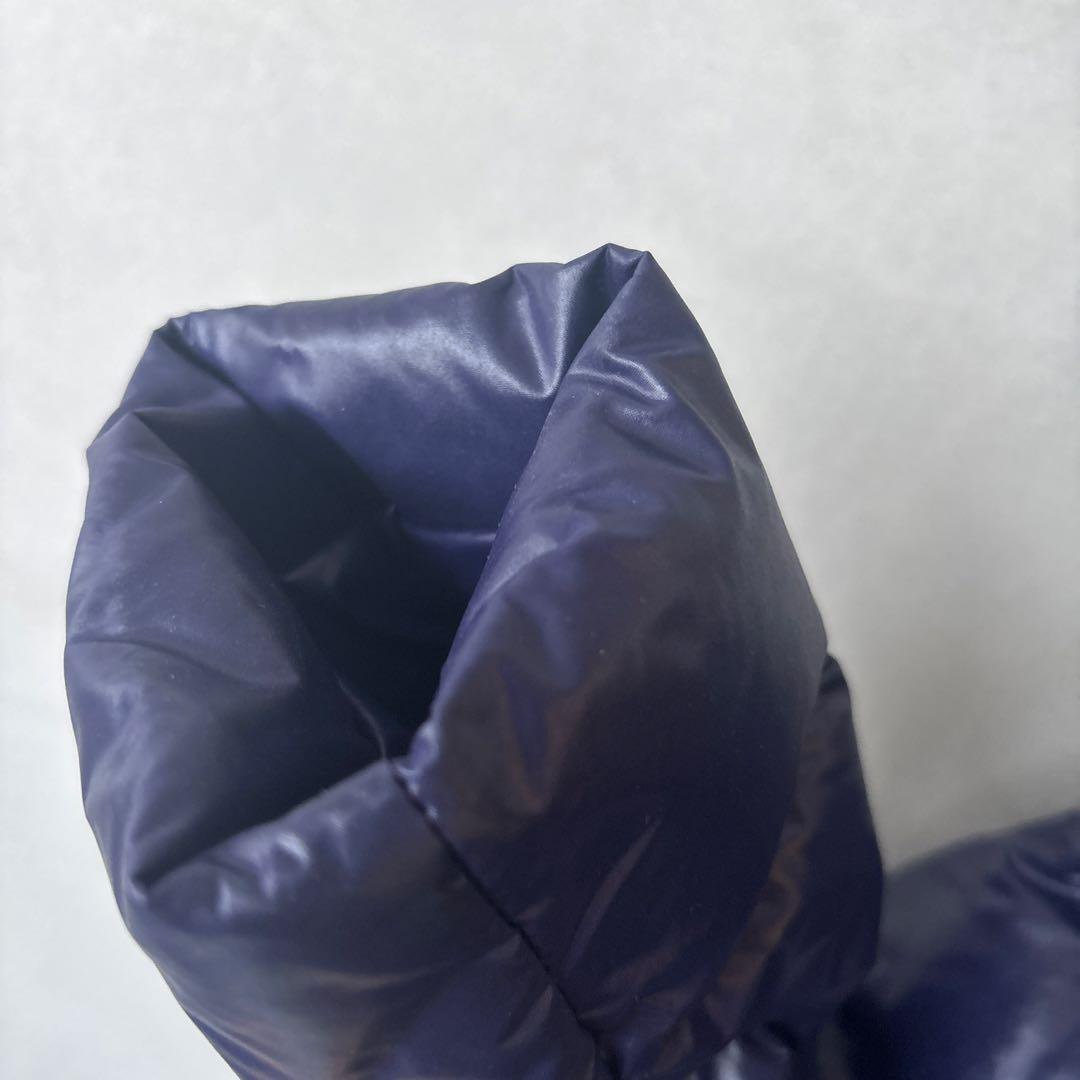 ネイビー キルティング ロングダウンジャケット