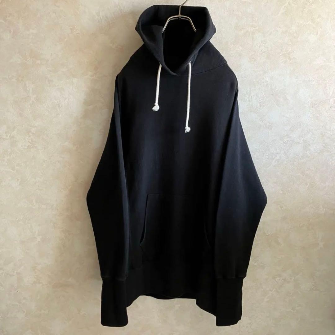 USA製 ワラワラスポーツ リバースウィーブパーカー 黒 L ブランク