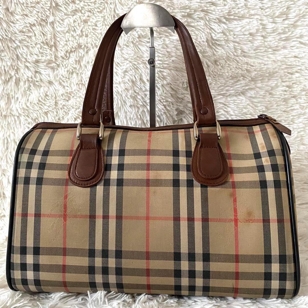 バーバリー 大容量ボストンバッグ ノバチェック 肩掛け シャドーホース A4対応