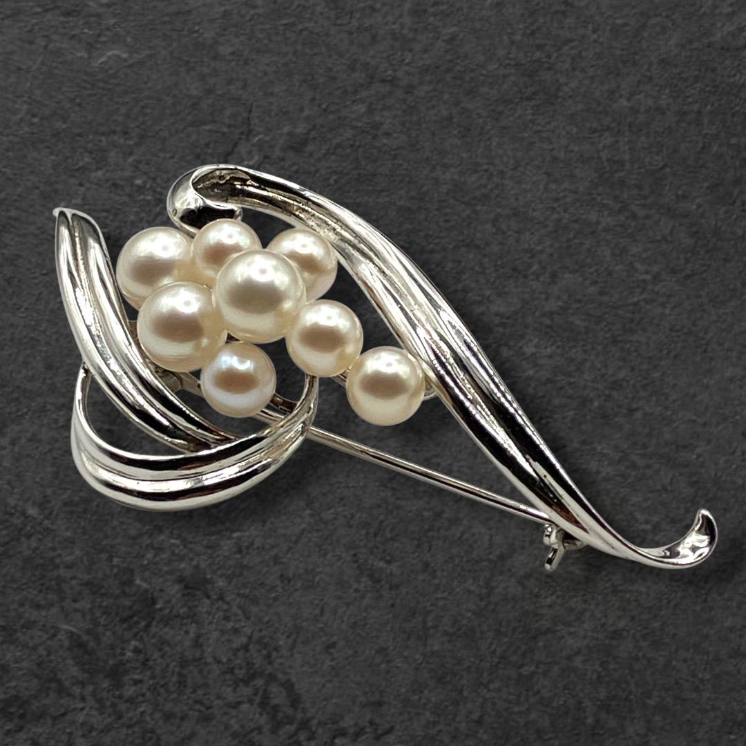 皇室御用達 MIKIMOTO ミキモト アコヤ真珠 8珠パール ブローチ 592
