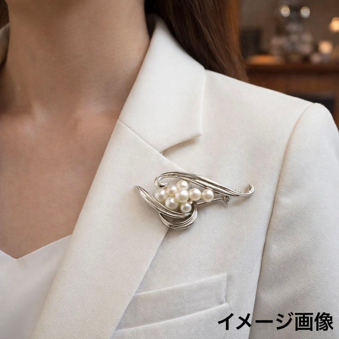 皇室御用達 MIKIMOTO ミキモト アコヤ真珠 8珠パール ブローチ 592