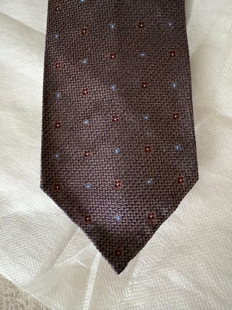 ジュストビスポーク　ネクタイ　ブラウン　小紋　シャロン購入