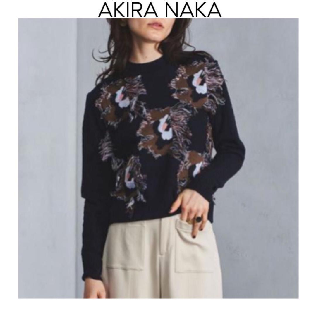 AKIRANAKA アキラナカ　ジャカードニットプルオーバー　ブラック　レア　黒