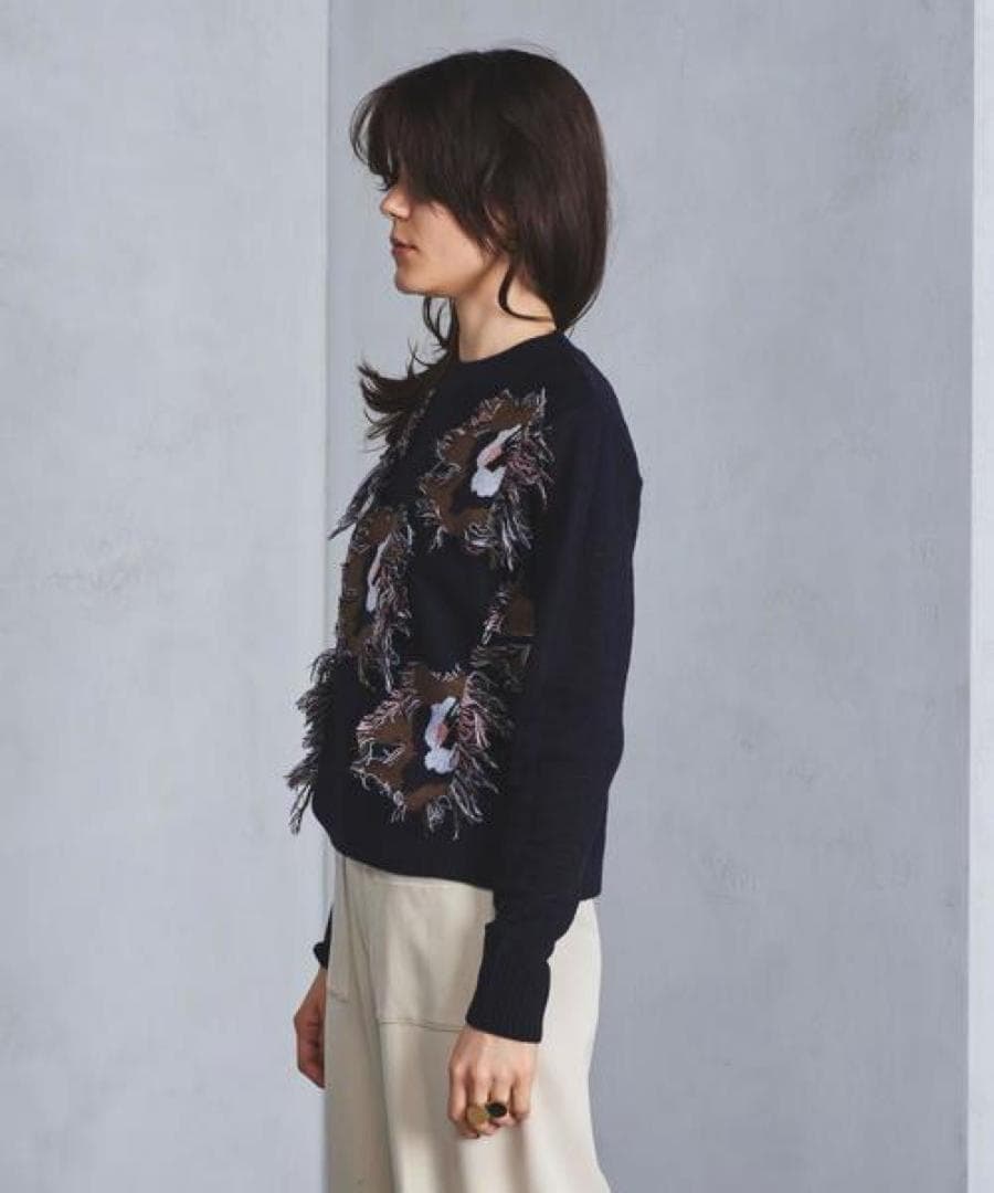 AKIRANAKA アキラナカ　ジャカードニットプルオーバー　ブラック　レア　黒