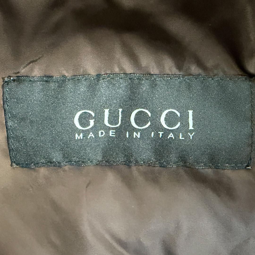 J5042 美品 グッチ ギンガムチェック マウンテンパーカー ブルー系 52