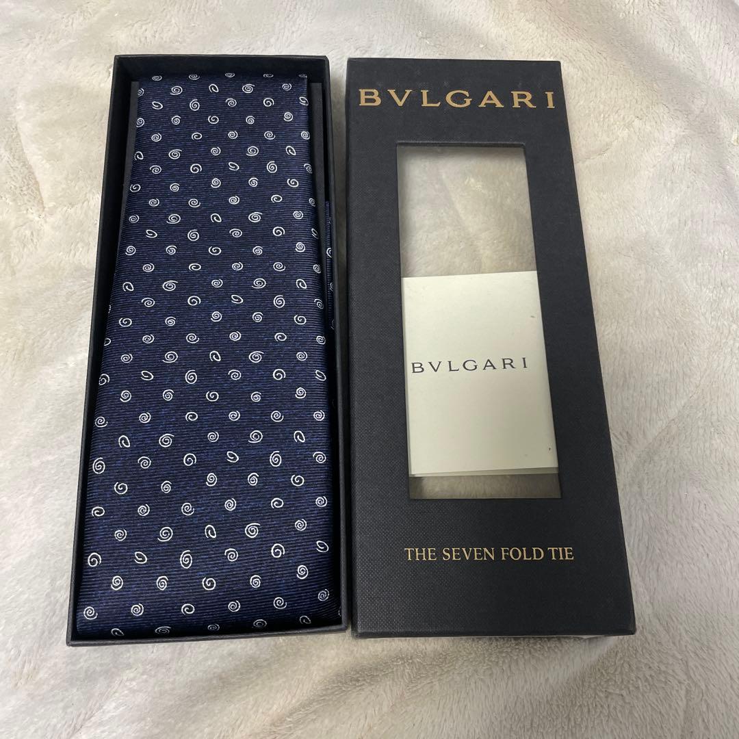 BVLGARI ネクタイ セブンフォールドタイ ネイビー