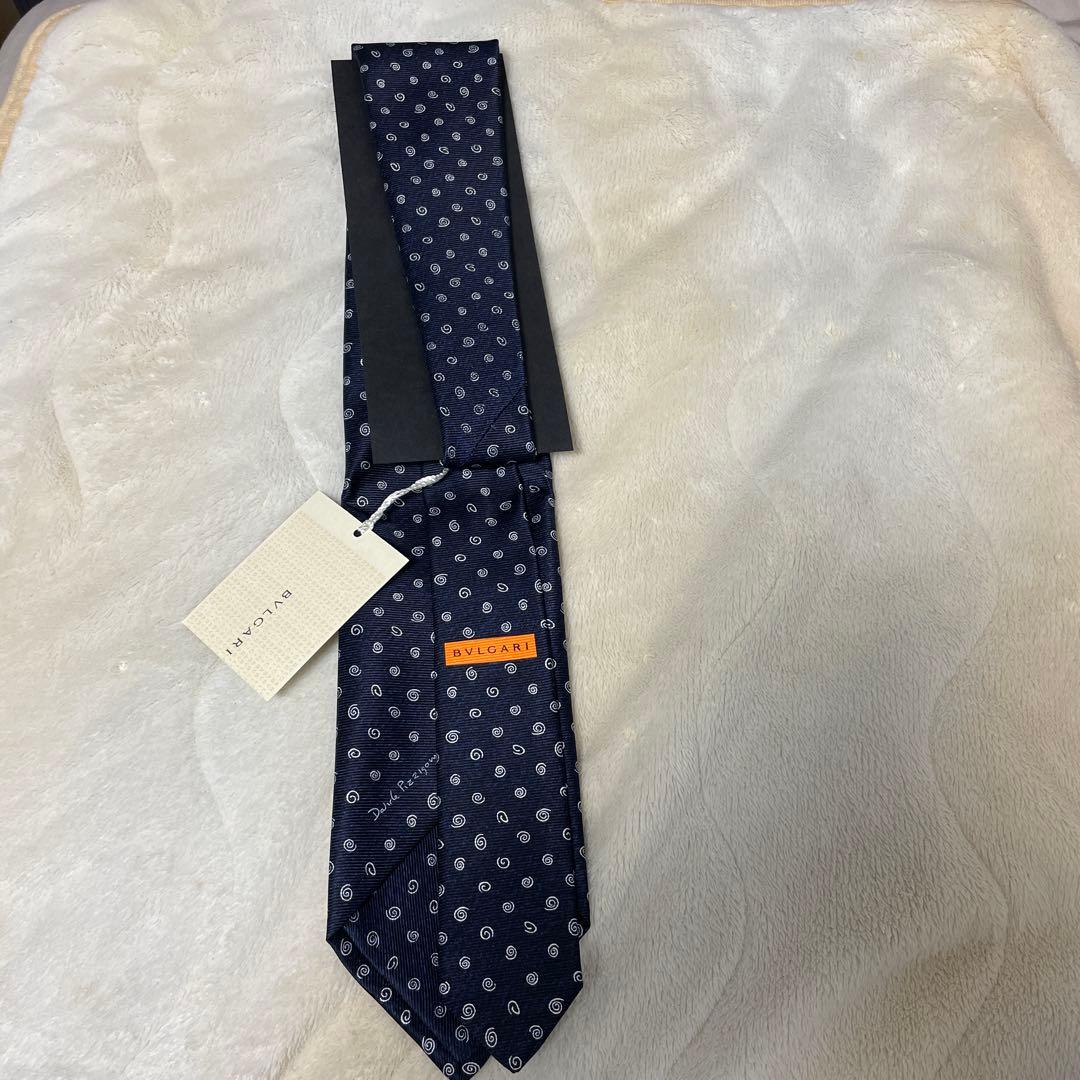 BVLGARI ネクタイ セブンフォールドタイ ネイビー