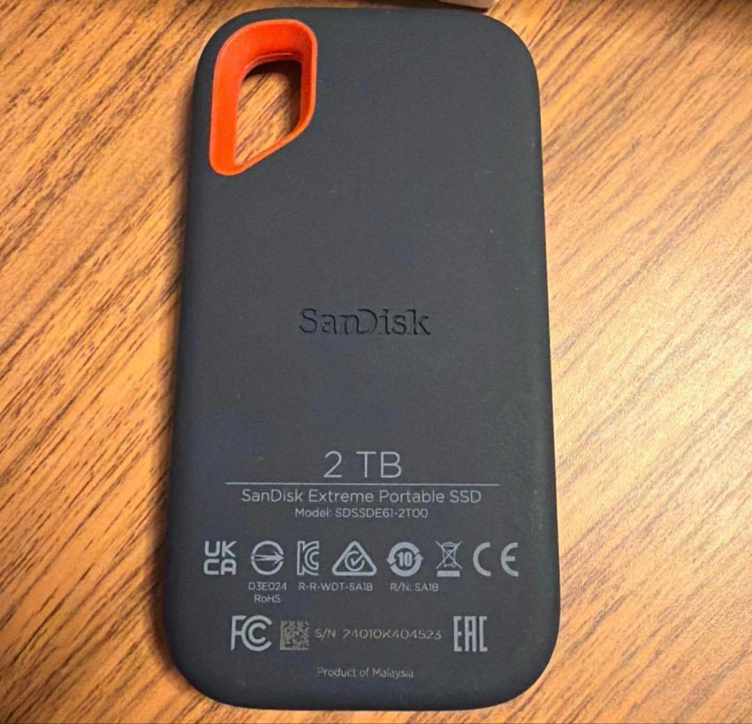 外付けハードディスク・ドライブ SanDisk Extreme Portable SSD V2 2TB