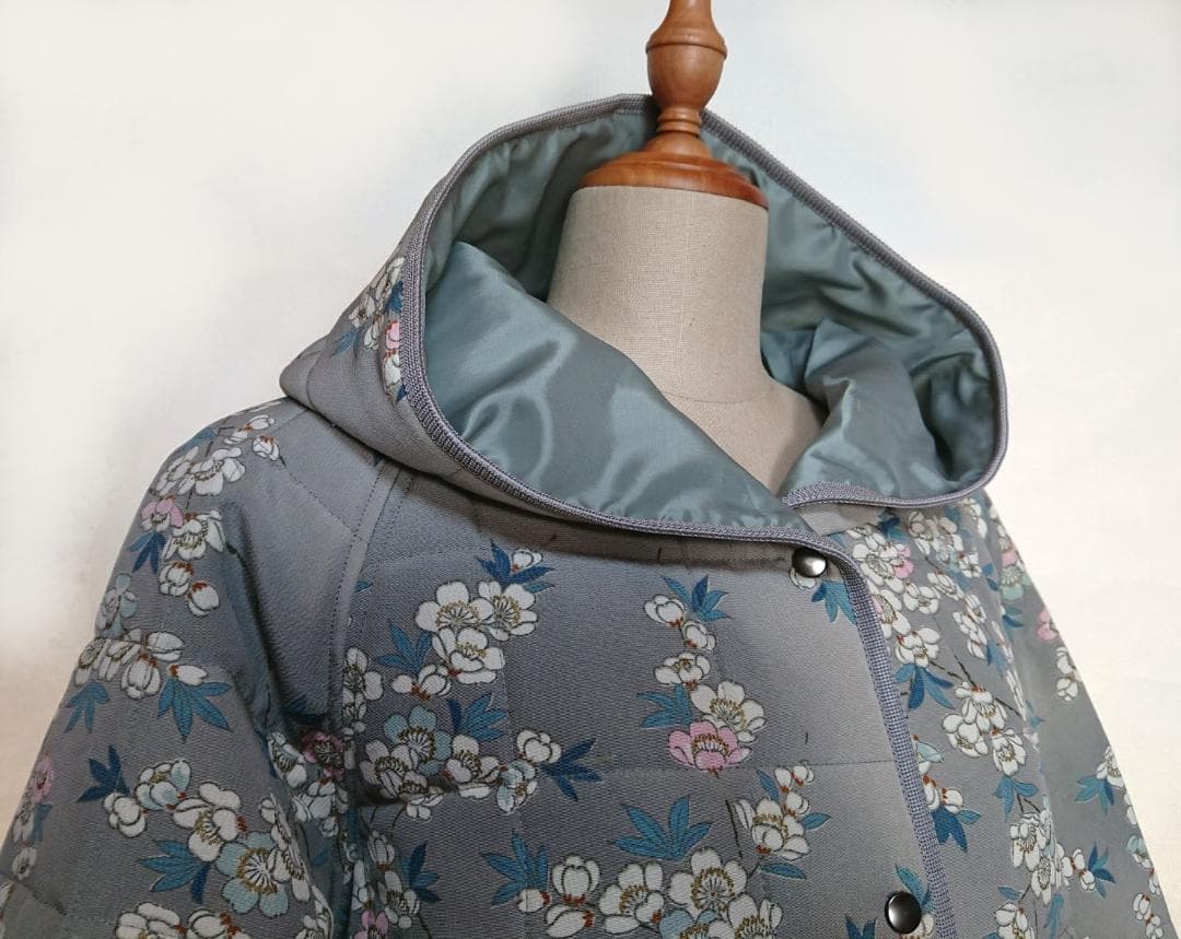 着物リメイク キルティング/ラグランコート【5147】