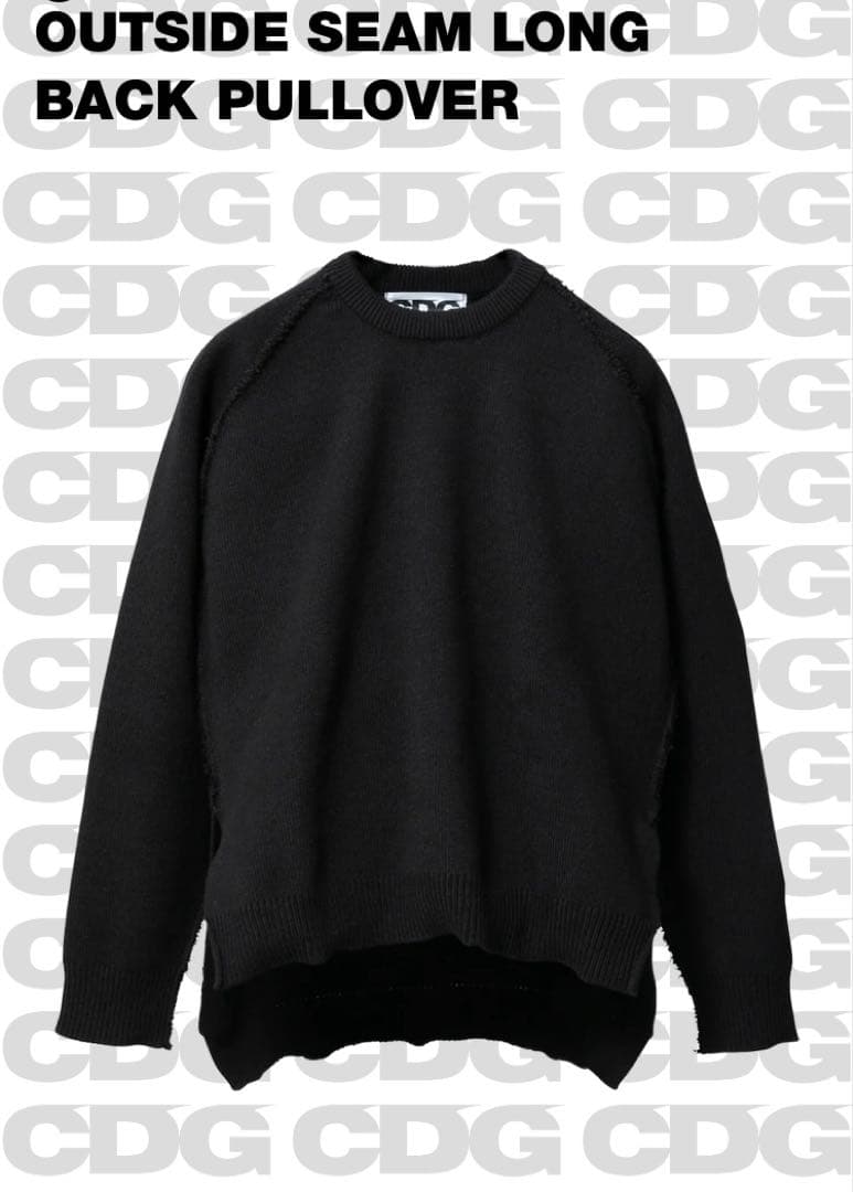 トップス CDG OUTSIDE SEAM LONG BACK PULLOVER