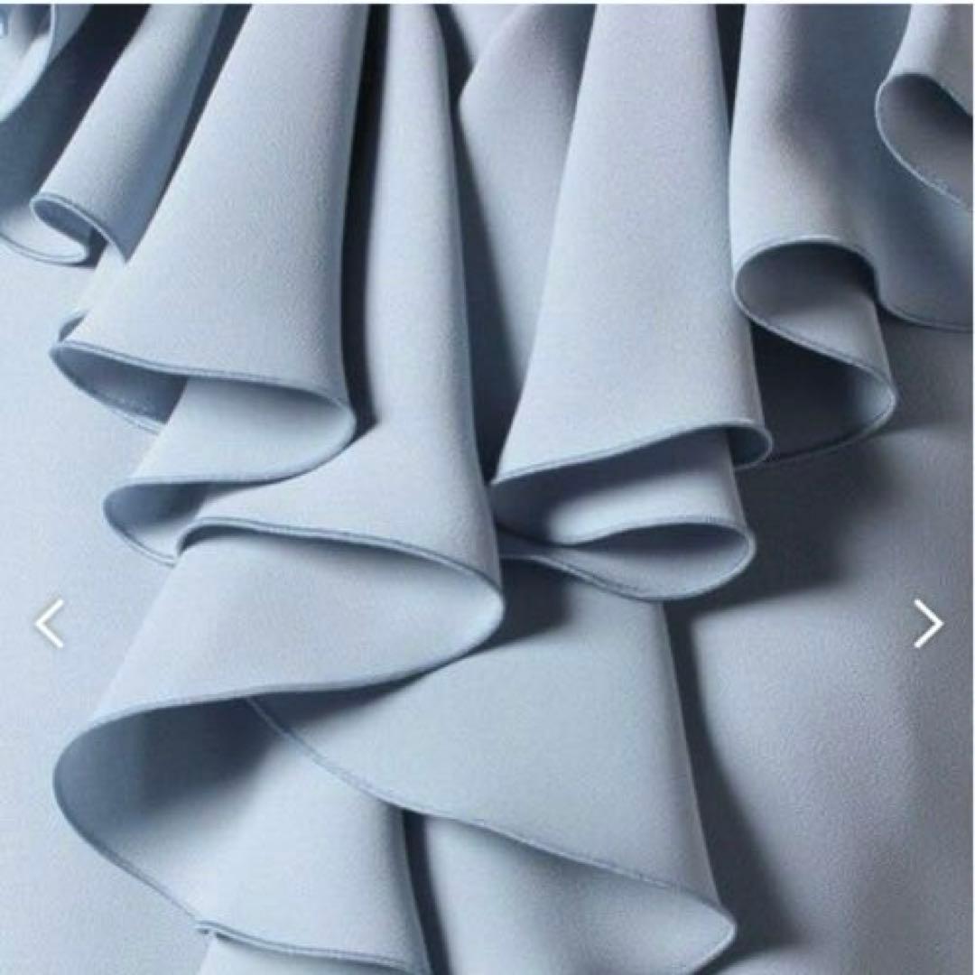 新品✨ルル ウィルビー　バックサテンジョーゼット　フリルブラウス　パールボタン