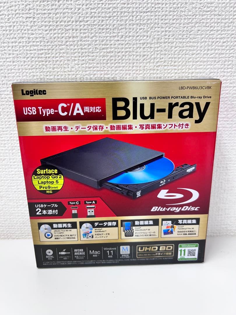 #DVD117Logitec Blu-rayドライブLBD-PWB6U3CVBK