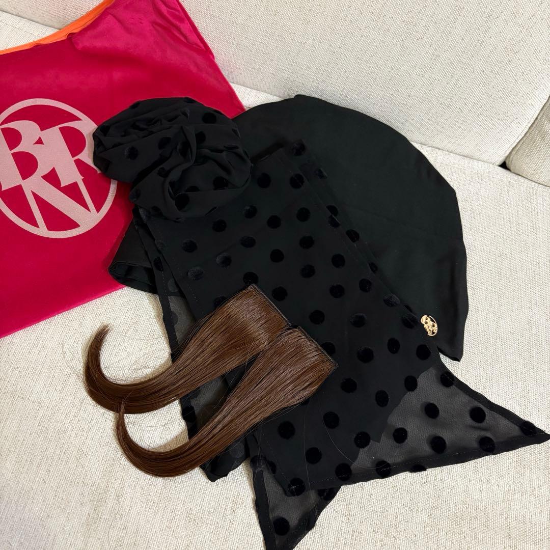 BAREN バレン スカーフハット　ドット水玉　エクステWIG ウィッグ　医療用