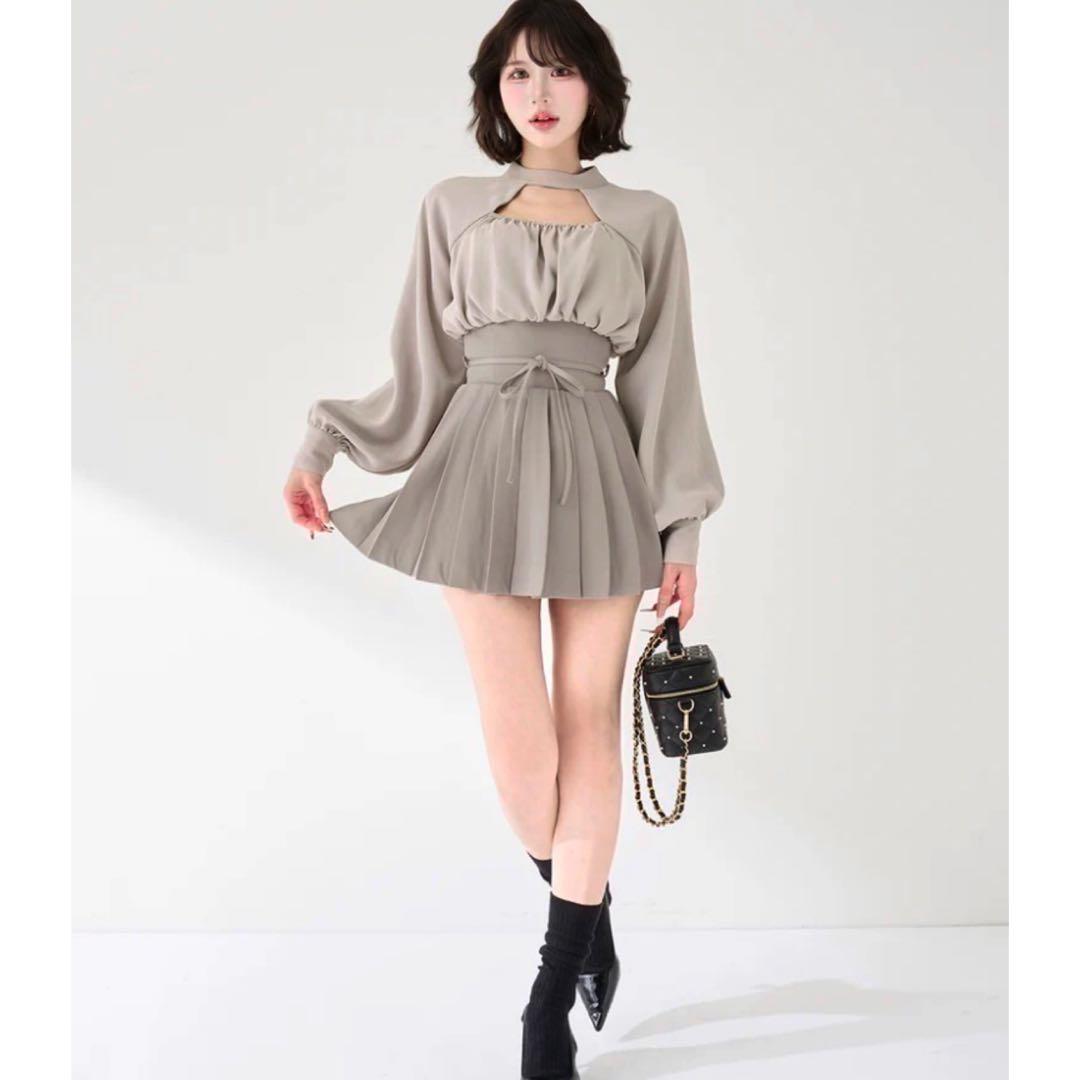 ドッキングコルセットプリーツミニワンピース　ダーリッチ　ミニワンピース