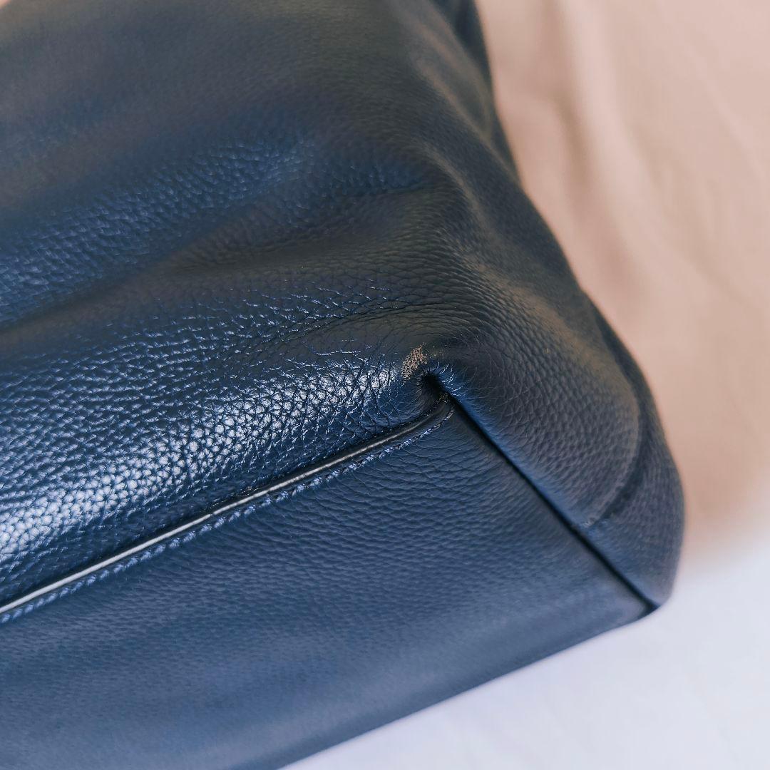 コーチ ドラフティング レザー トートバッグ ブルー