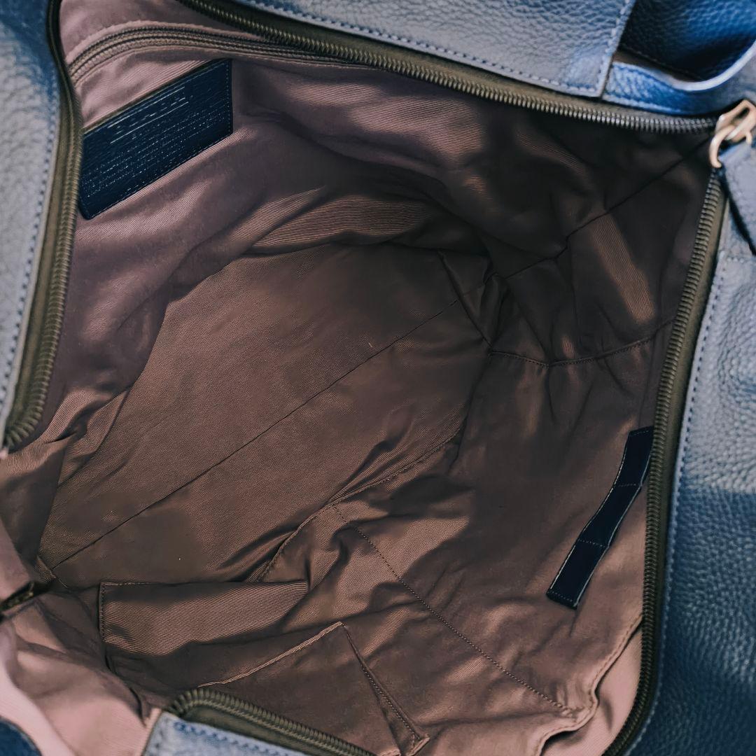 コーチ ドラフティング レザー トートバッグ ブルー