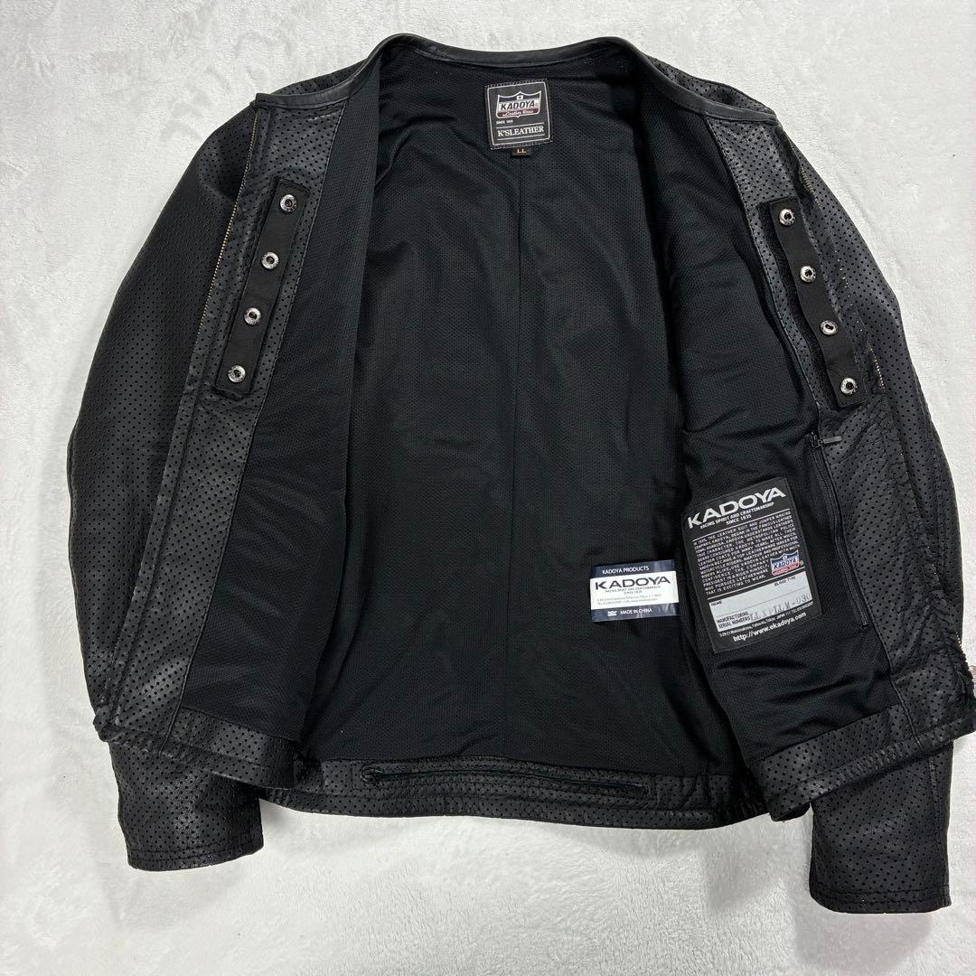 h*a様 極美品✨KADOYA K‘S LEATHER パンチングレザー ライダ